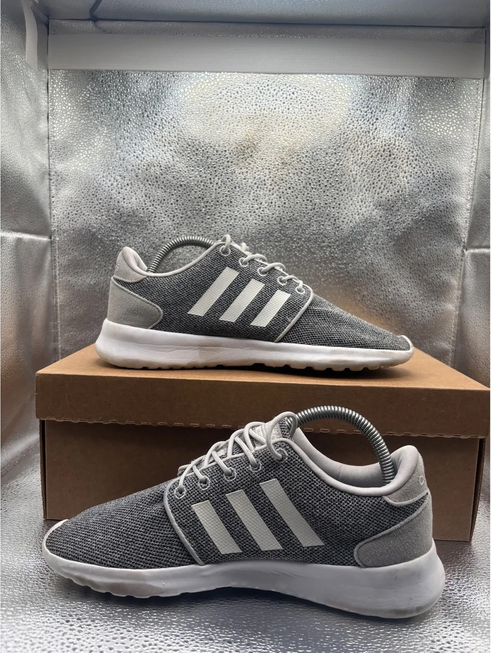 Adidas cloud foam QT racer grey white